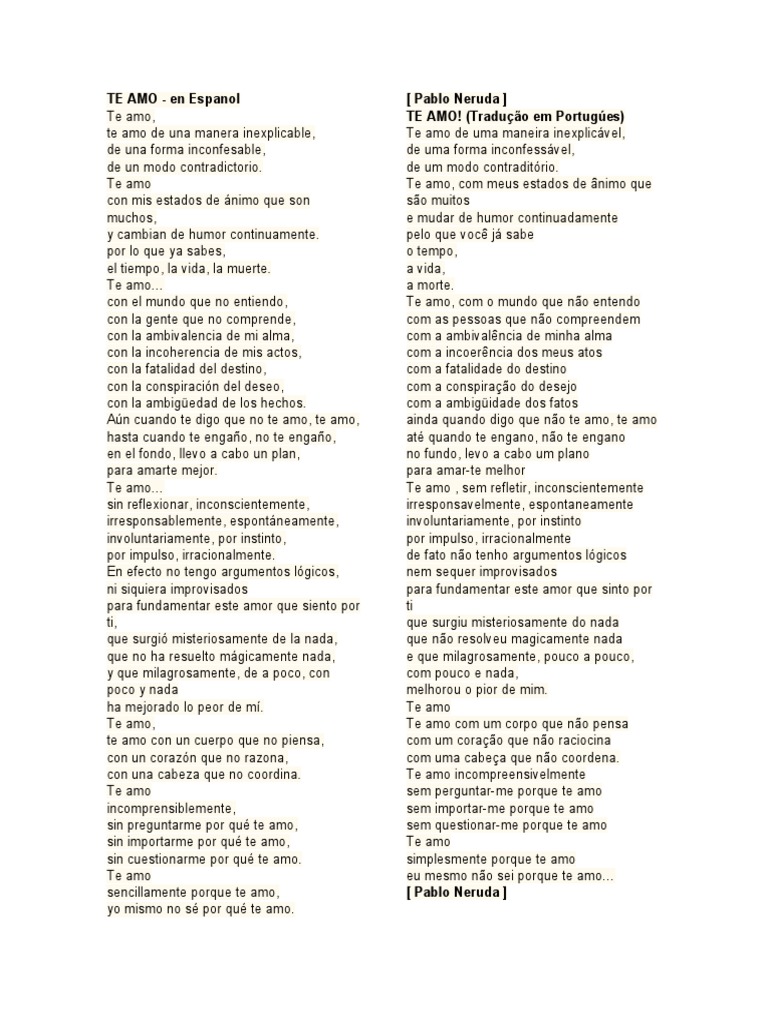 Te Amo Pablo Neruda PDF