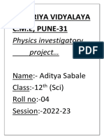 Kendriya Vidyalaya C.M.E, PUNE-31: Physics Investigatory Project