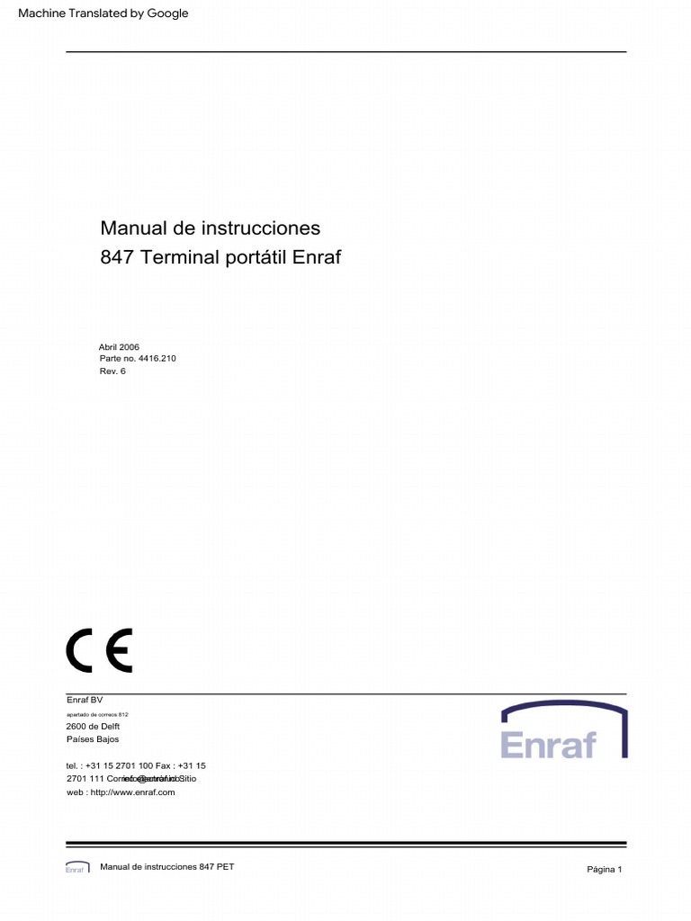 847 Portable Terminal Enraf PDF Contraseña Teclado