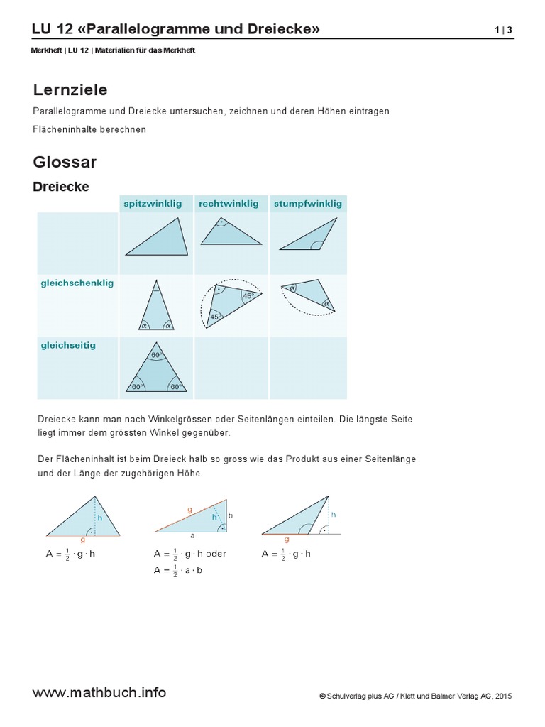 1_12_LU 12 Parallelogramme und Dreiecke | PDF