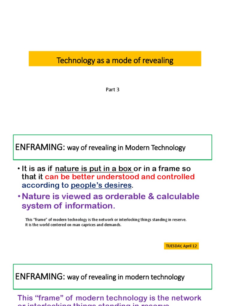 MST+112+Part+3 +Technology+as+a+Mode+of+Revealing | PDF | Thought | Nature