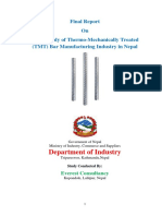 Detail Study On TMT Bar Manufaturing Industry in Nepal