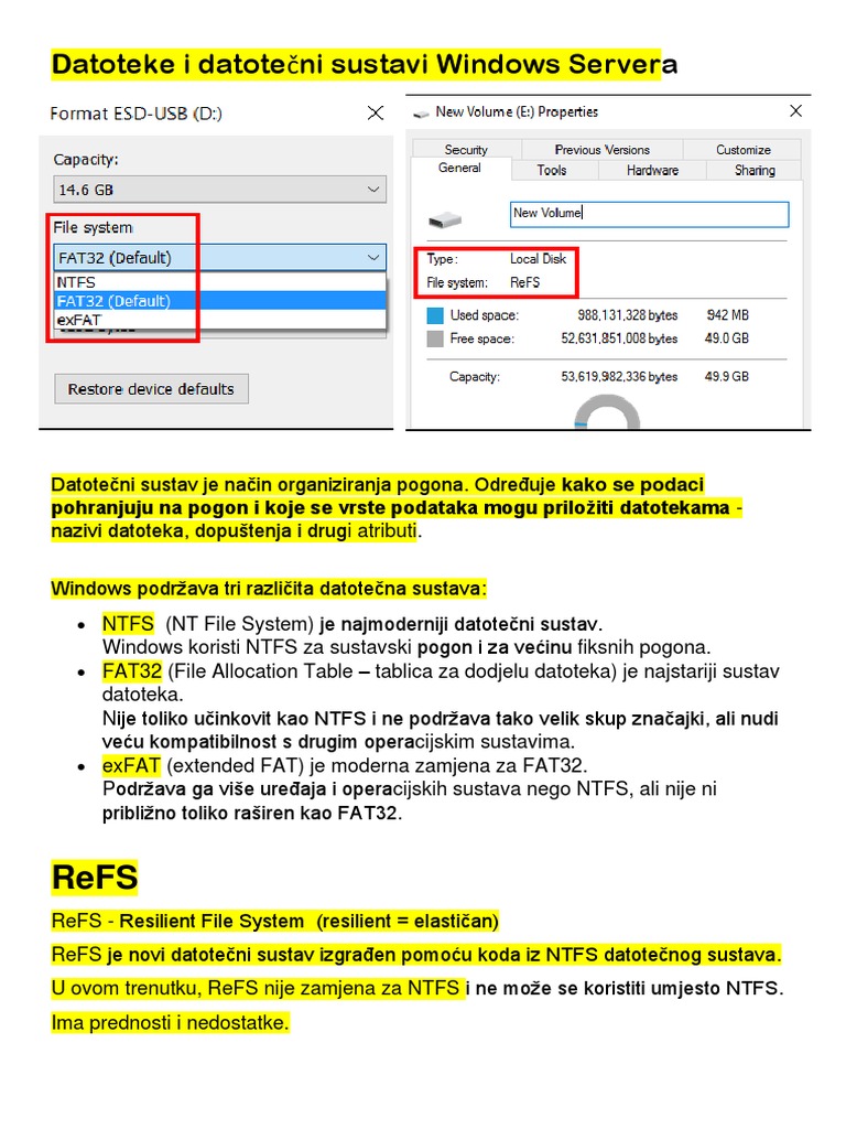 Dtoteke I Datotečni Sustavi Windows Srever | PDF