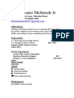 Antonio Mcintosh Resume