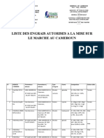 Liste Des Engrais Autorises Au Cameroun