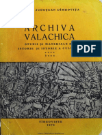 Archiva Valachica - Studii Si Materiale de Istorie Si Istorie A Culturii, Targoviste, 1976