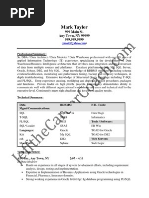 Data Modeler Sample Resume (1)