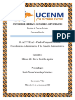 Cuadro Comparativo Sobre Procedimiento Administrativo Y La Función Administrativa - KARLA MARADIAGA