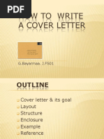 How To Write A Cover Letter