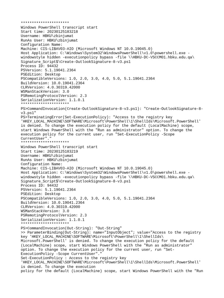 PowerShell - Transcript CIS-LIBAV03-AIO yAAAm8Hm 20230125183218 | PDF ...