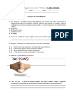 Prova de Ensino Religioso - 4 Periodo