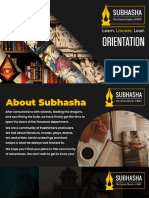 Subhasha Orientation