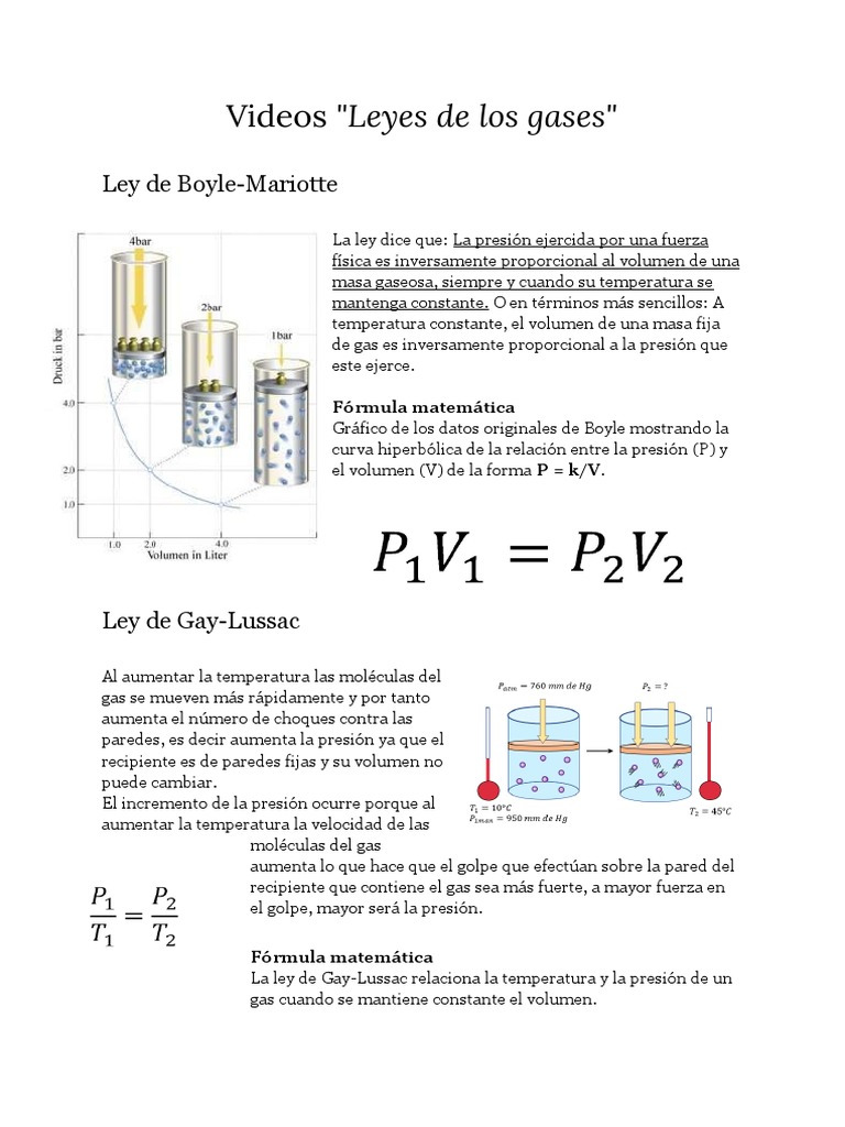 Leyes de los Gases: Boyle, Gay-Lussac y Charles | PDF | Gases | Temperatura