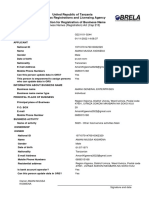 United Republic of Tanzania Business Registrations and Licensing Agency Application For Registration of Business Name