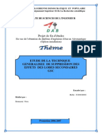 Projet de Fin D'études: Etude de La Technique Generalisee de Suppression Des Effets Des Lobes Secondaires GSC