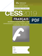Evaluation Certificative - CESS 2019 - Francais Qualification - Questionnaires Et Portefeuille de D (Ressource 15341)