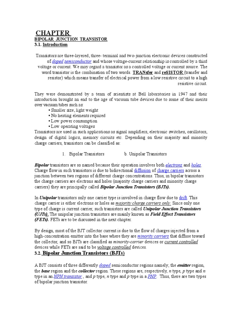 An Introduction to Bipolar Junction Transistors Their Construction