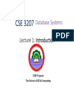 CSE 3207 Database Systems Lecture 1 Introduction