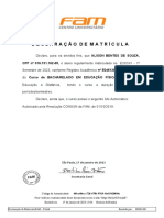 Declaração de Matrícula: CPF Nº 016.731.162-05, É Aluno Regularmente Matriculado No E2023/1 - 1º