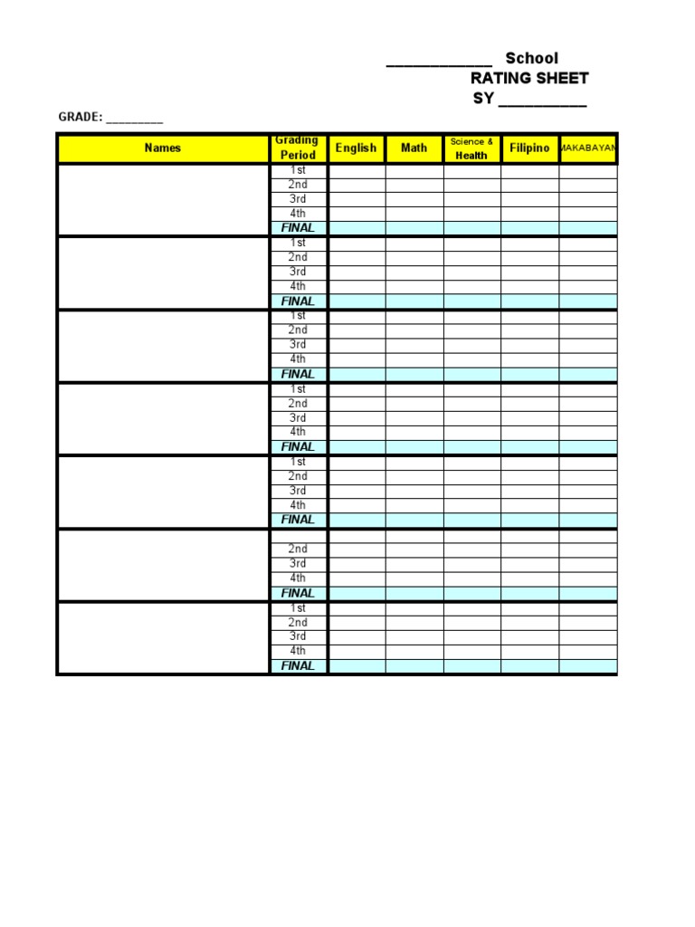 class-record-blank