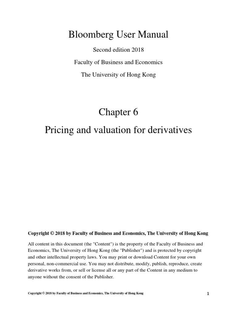 Bloomberg User Manual 2nd Edition 2018 Chapter 6 PDF | PDF | Swap ...