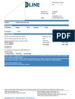 Cruises and Route Trips Product: Confirmation/ Invoice