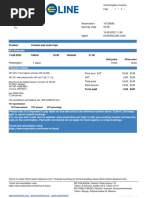 Cruises and Route Trips Product: Confirmation/ Invoice