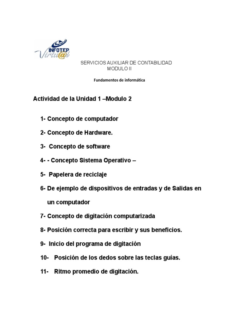 Actividad 1 Modulo 2 Anyelina | PDF | Periférico | Hardware de la ...