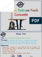 Standard Tests on Fresh Concrete