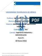 Administracion de Operaciones Foro 1 UNITEC