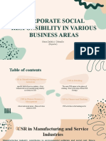 CSR in Various Bnusiness Areas