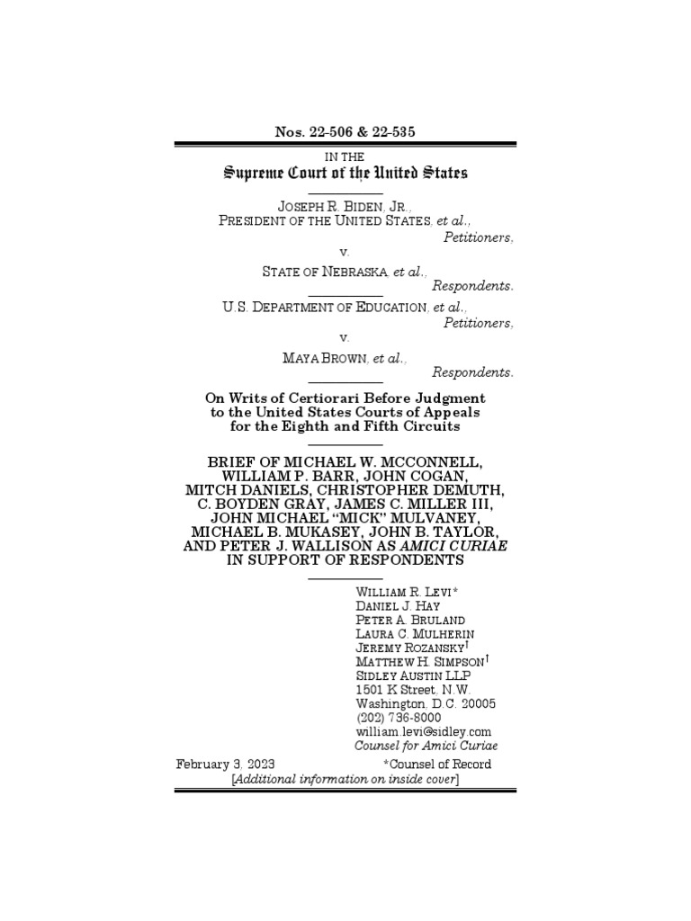 Biden v. Nebraska Amicus Brief, 02.04.2023 PDF Troubled Asset