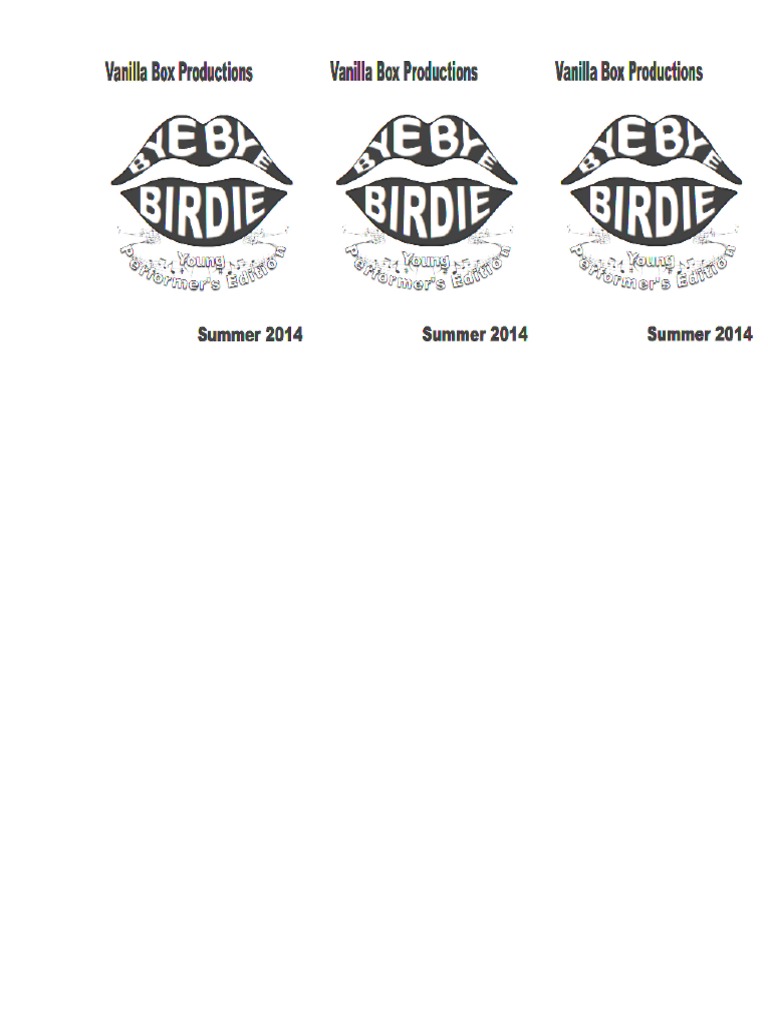Bye Bye Birdie Young Performers Edition Script Compress | PDF