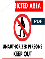 Restricted Area Sign