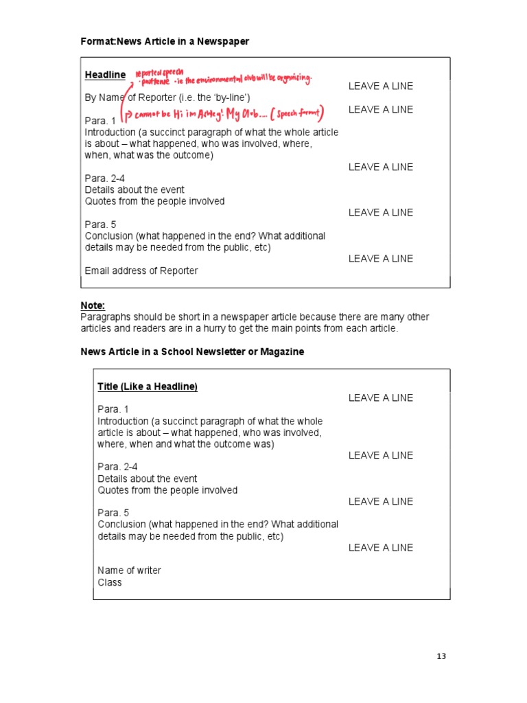 How to Write a News Article | PDF