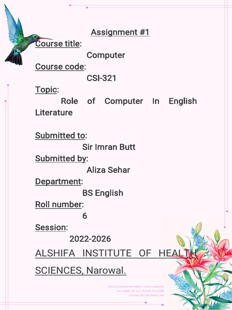 Role of Computers in English Literature | PDF | Reading Comprehension ...