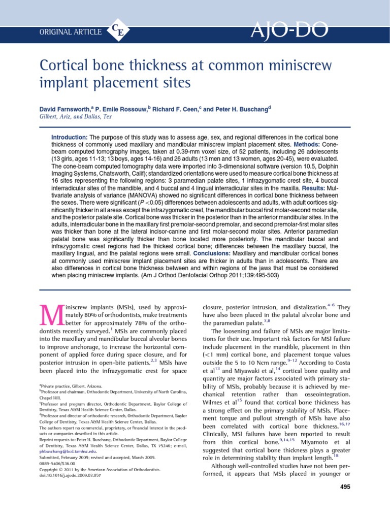 Thickness Bone PDF Dental Implant Dentistry Branches