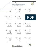 2-Digit Subtraction Worksheet with Regrouping Answers
