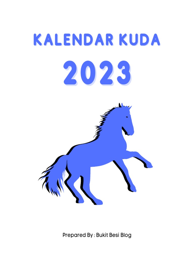 A Concise 2023 Kalendar Kuda Highlighting Important Dates for Horse