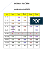 Horario de Matemática