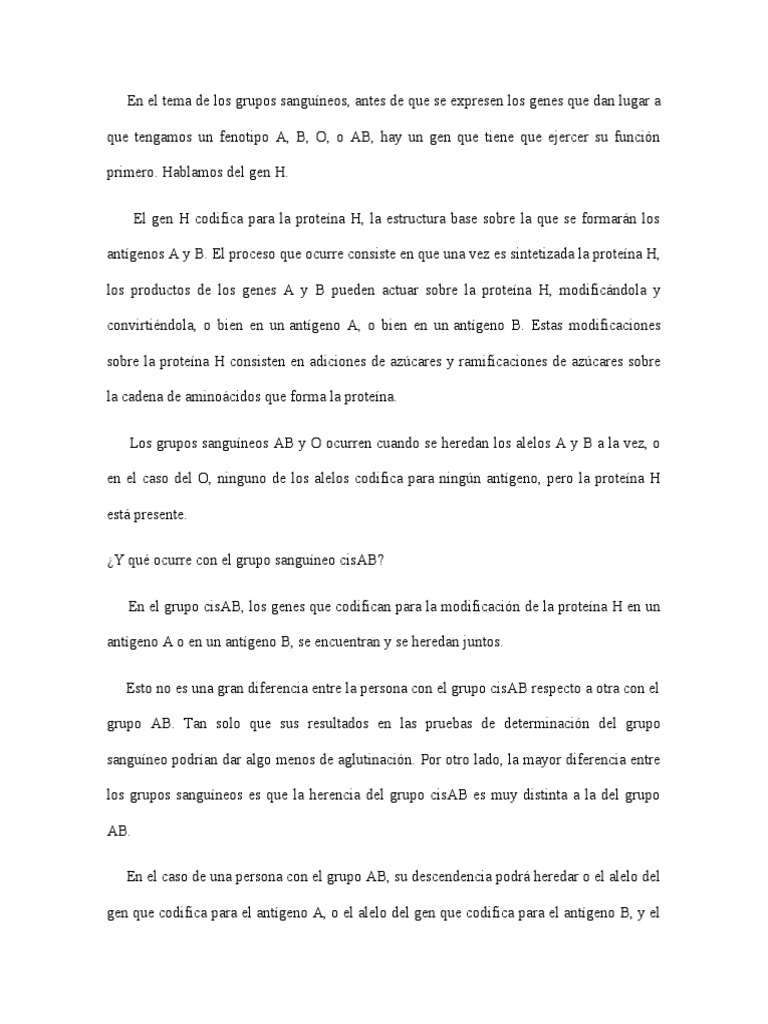 Fenotipo cisAB en grupos sanguíneos | PDF | Tipo de sangre | Gene