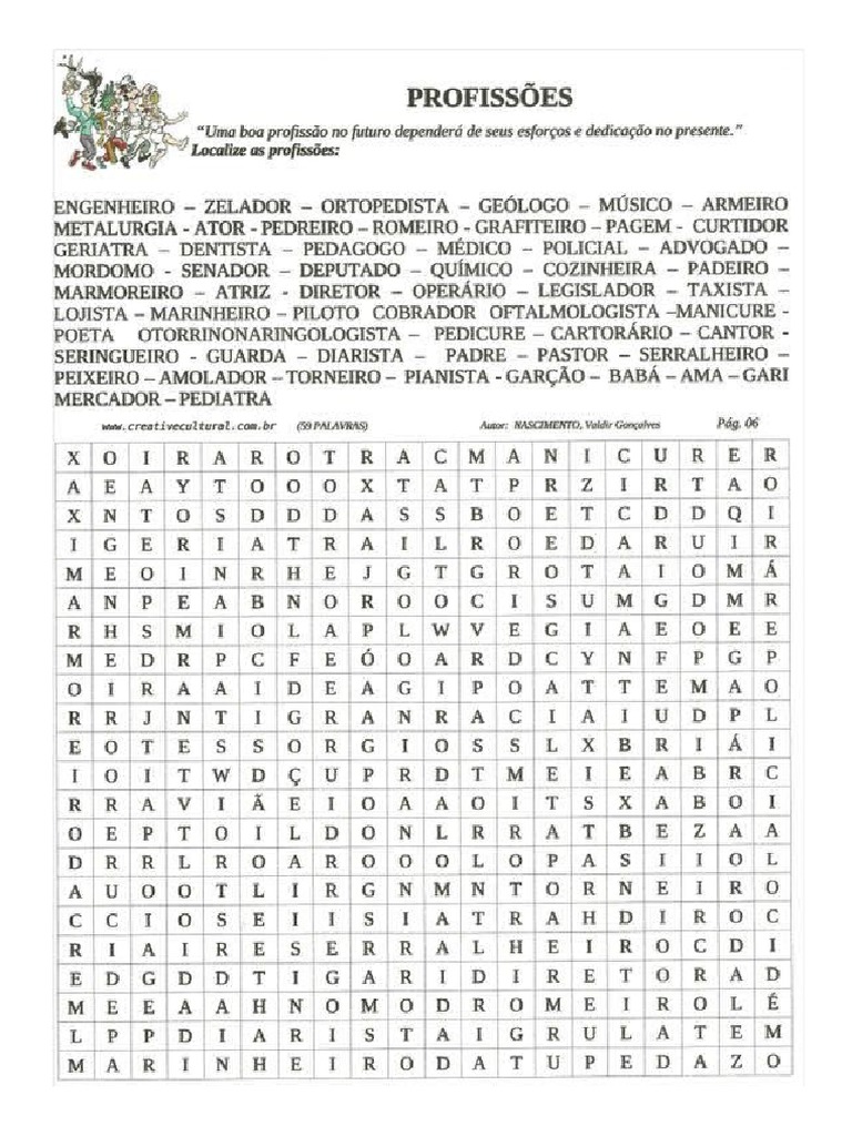 Caça Palavras Das Profissoes | PDF