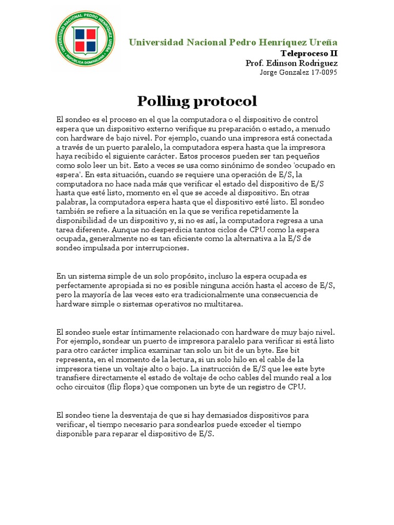 Qué es el protocolo de polling | PDF