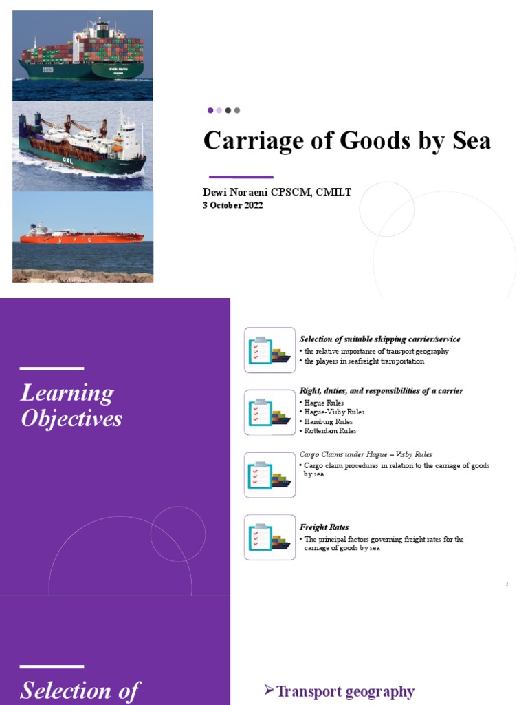 Module 3 Carriage of Goods by Sea 3 October 2022 PDF Tonnage