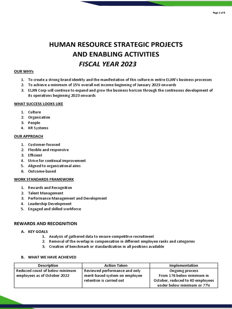 SAMPLE Fiscal Year 2023 Human Resource Strategic Planning | PDF ...