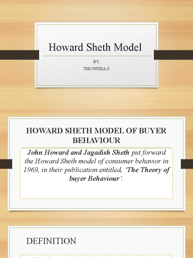 Howard Sheth Model of Consumer Behavior | PDF