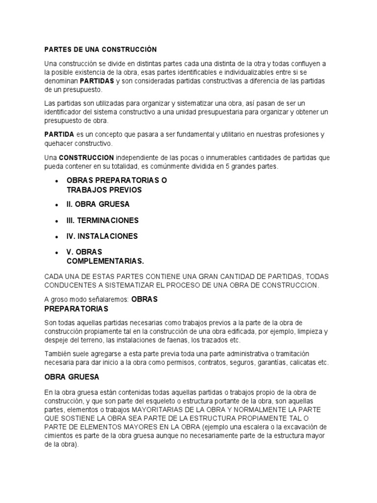 Partida | PDF | Fundación (Ingeniería)