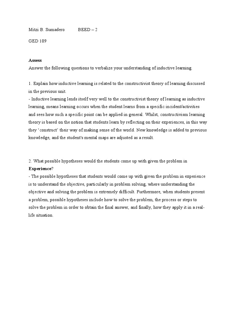 Math Activity 8 Pdf Constructivism Philosophy Of Education Learning