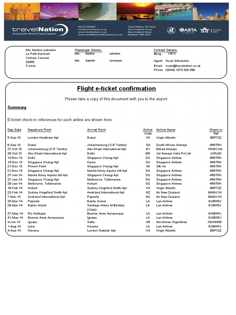 Flight Itinerary Confirmation for Martine | PDF | Aviation | Airlines