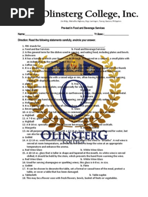 FBS pretest
